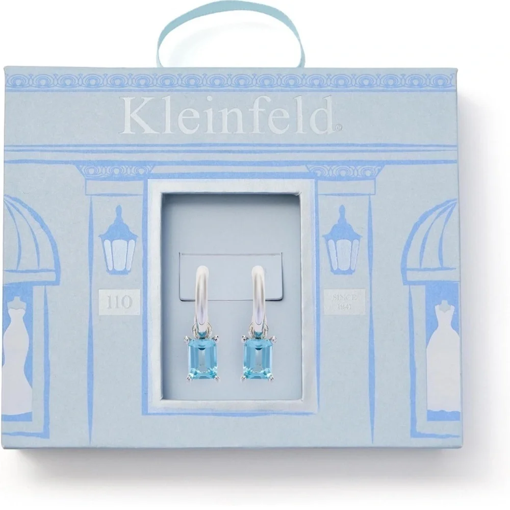Kleinfeld Cubic Zirconia Small Stone Drop Huggie‎ Hoop Earrings